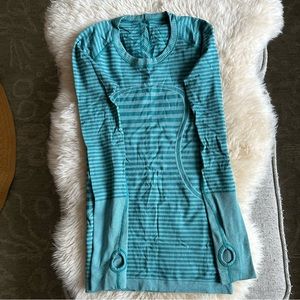 Lululemon Teal Swiftly long sleeve shirt size 6